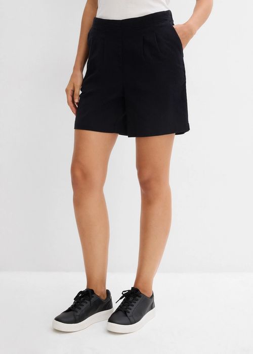 B.P.C czarne bermudy damskie bawełniane z kieszeniami ^42