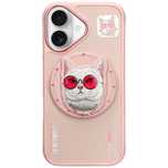 Etui Nimmy Glasses Cool Cat Magsafe Do   Iphone 16 Różowy