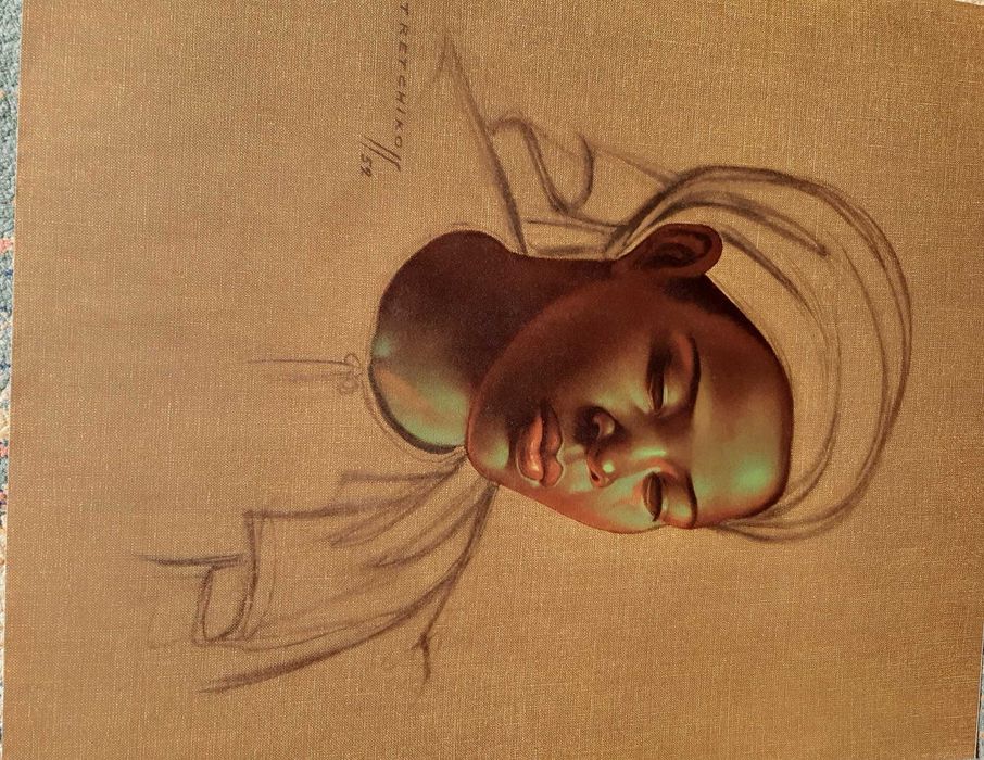 Vladimir Tretchikoff -Basuto Girl-1952 oryginalny vintage print unikat