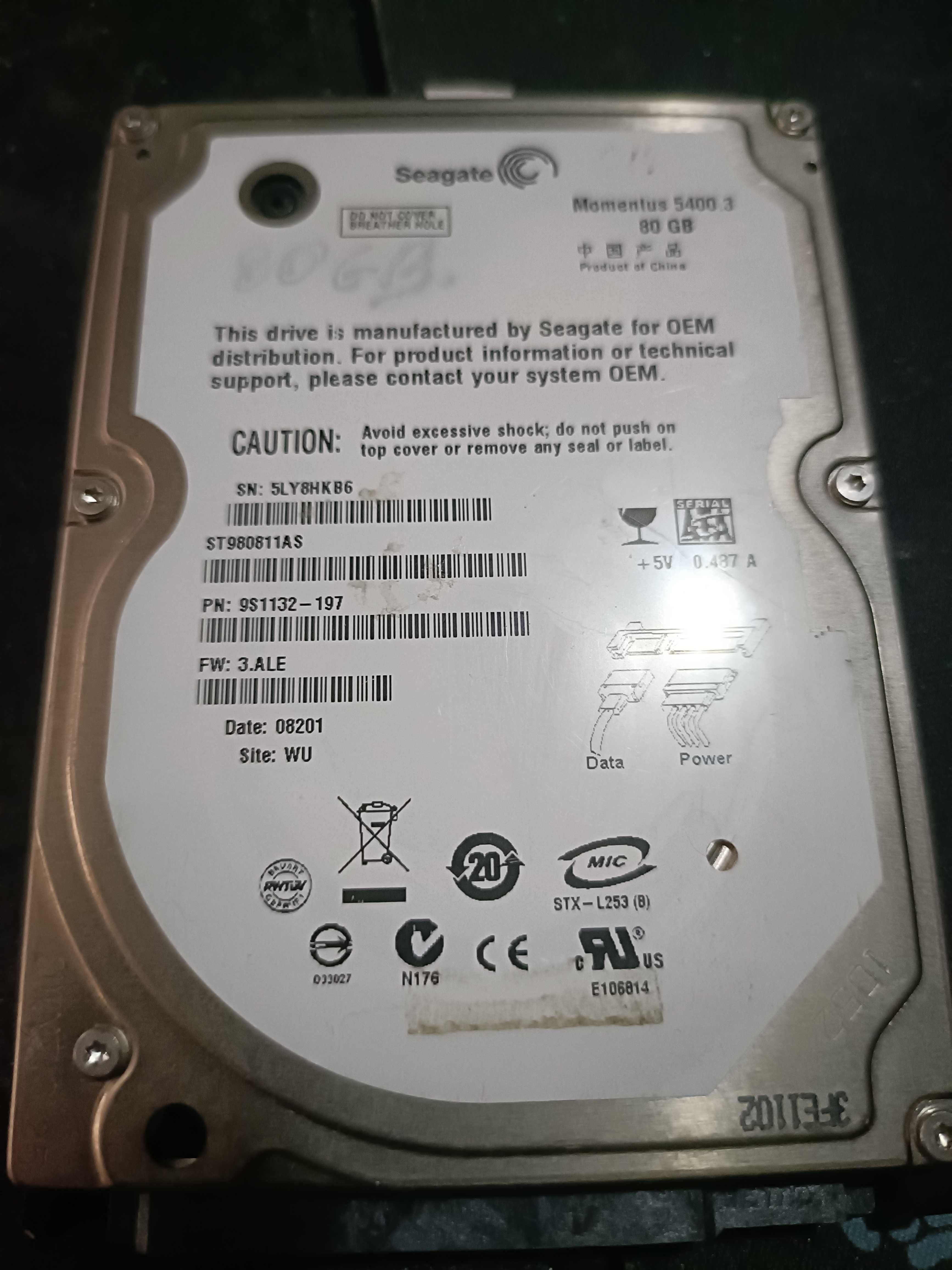 dysk twardy 2,5 80gb