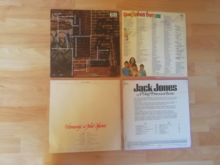 4 discos de vinil LP (NKOTB, Ana Faria, Júlio Iglesias, Jack Jones)