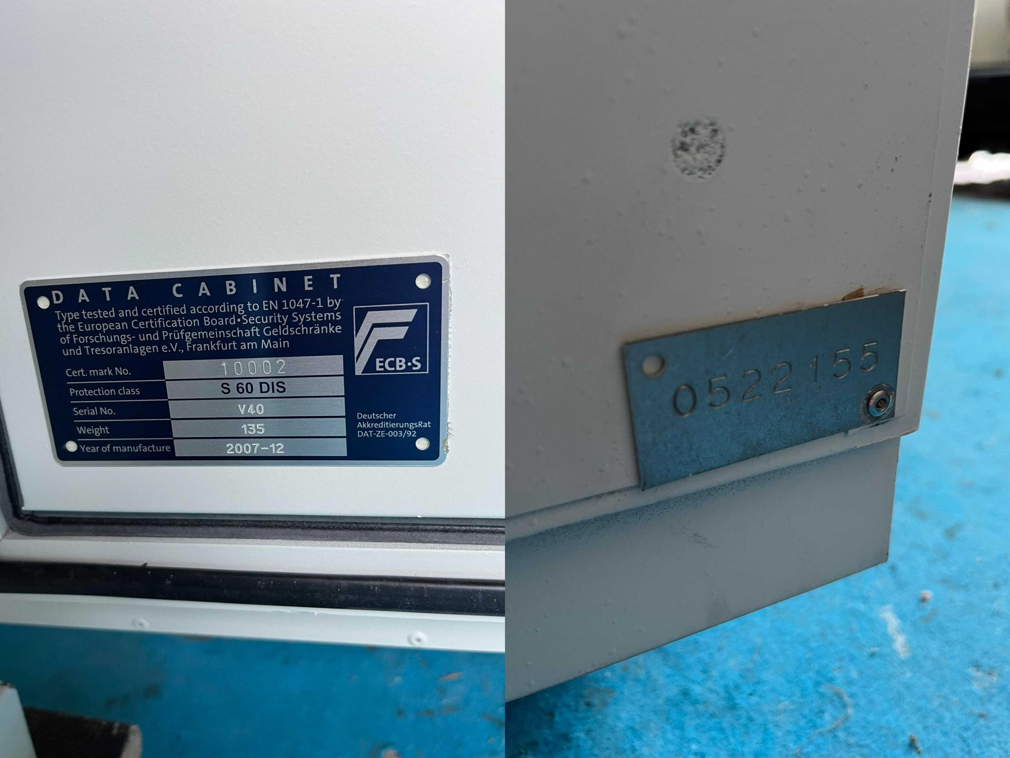 Szafa ognioodporna sejf ChubbSafes V40 klasa S 60 DIS