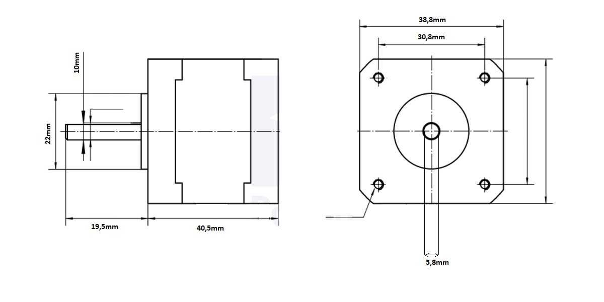 Silnik Krokowy STH-39C8009 24v 0,9° Kąt Kroku 2,2 Ω Ohm