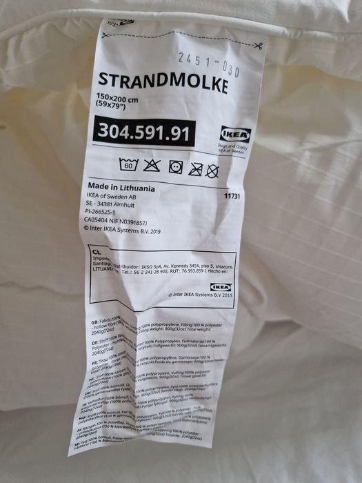 Ikea STRANDMOLKE kołdra ciepła 150x200