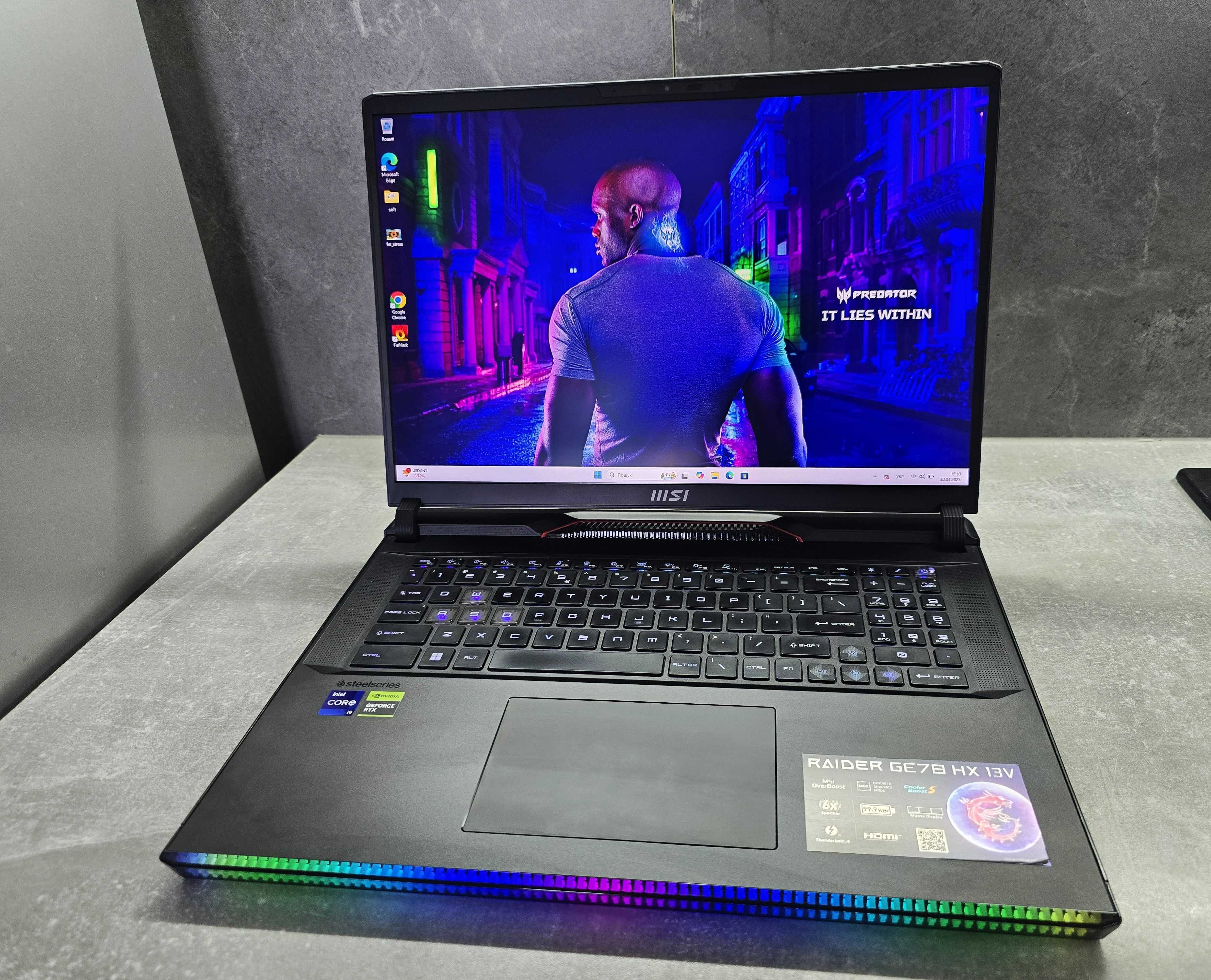 ФЛАГМАН MSI Raider GE78 Core i9/RTX 4070/32Gb DDR5/17.3 UHD 240Hz