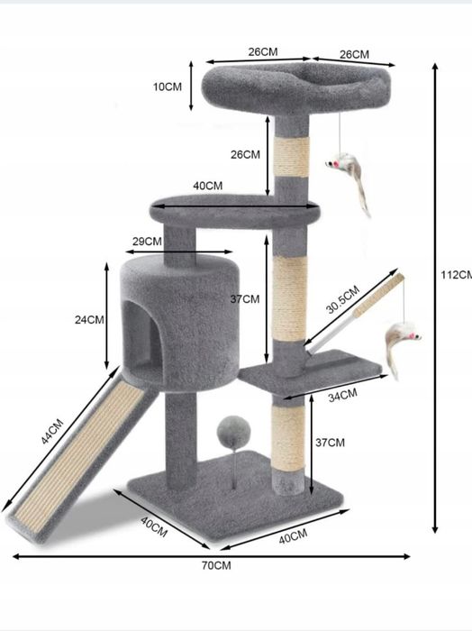 VOUNOT DRAPAK DrEwko Domek DLA Kota 112 CM