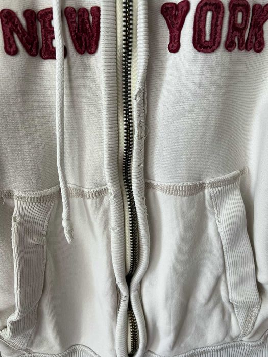 Biała zapinana na suwak bluza z kapturem, Abercrombie&Fitch