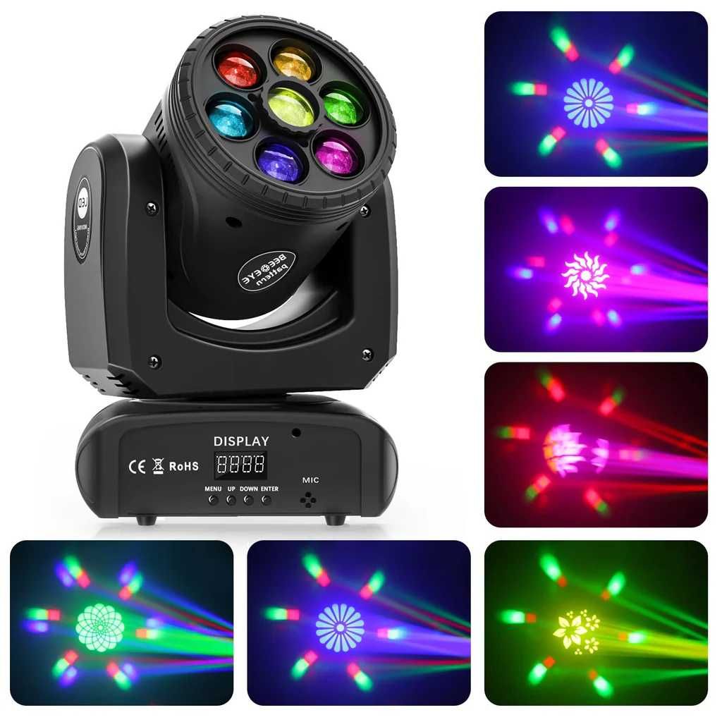 Ruchoma głowica oświetlenie sceniczne dyskotekowe BEE EYE 120W DMX