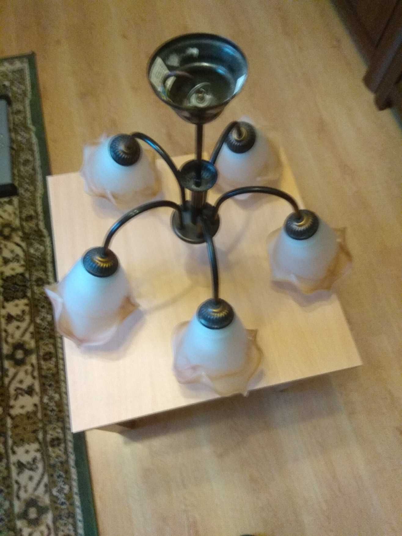 Żyrandol lampa sufitowa 5 ramienna 5 żarówek E27