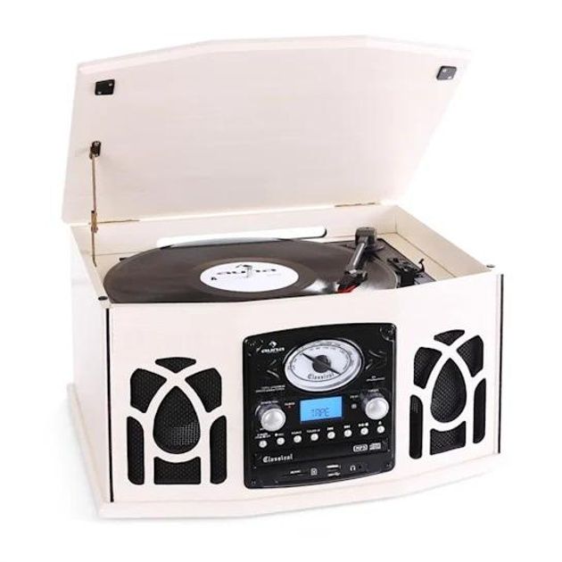 Програвач вінілу Auna NR-620, CD, USB, FM, касета, чорний