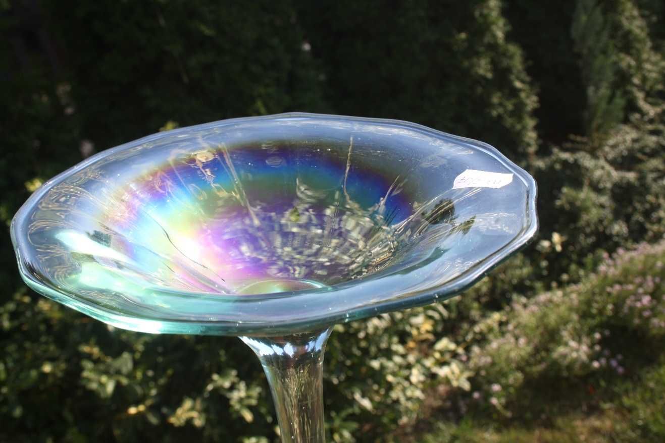 Lampion Świecznik Stojak Poidło dla ptaków. Solidne grube Szkło, 65 cm