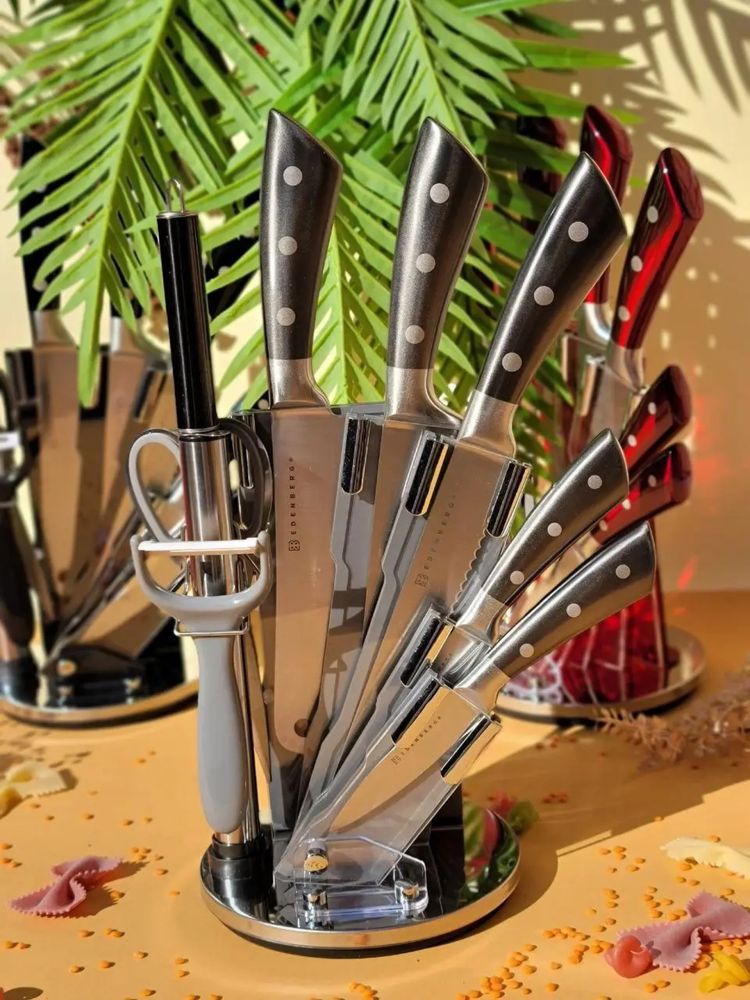 Набір кухонних ножів із підставкою 9 предметів Edenberg EB-3619