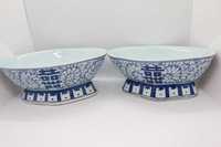 Par Covilhetes Porcelana Chinesa " Dupla Felicidade " Guangxu XX