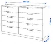 Cómoda IKEA NORDLI – 10 Gavetas (5 Curtas + 5 Longas) – Impecável