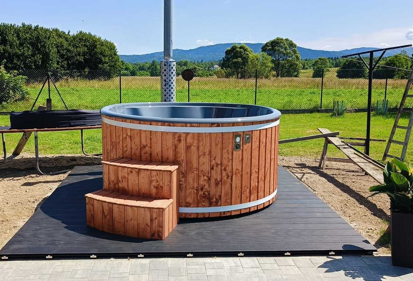 Balia ogrodowa z piecem na drewno, jacuzzi ogrodowe, ruska bania TANIO