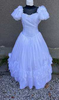 Piękna suknia ślubna S Tanio + gratis poduszka na obrączki Wyprzedaż