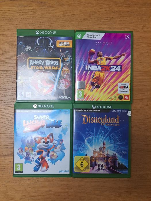 X box one  NBA 2K24, Angry Birds Star Wars, Super Luckys Tale, Disneyl