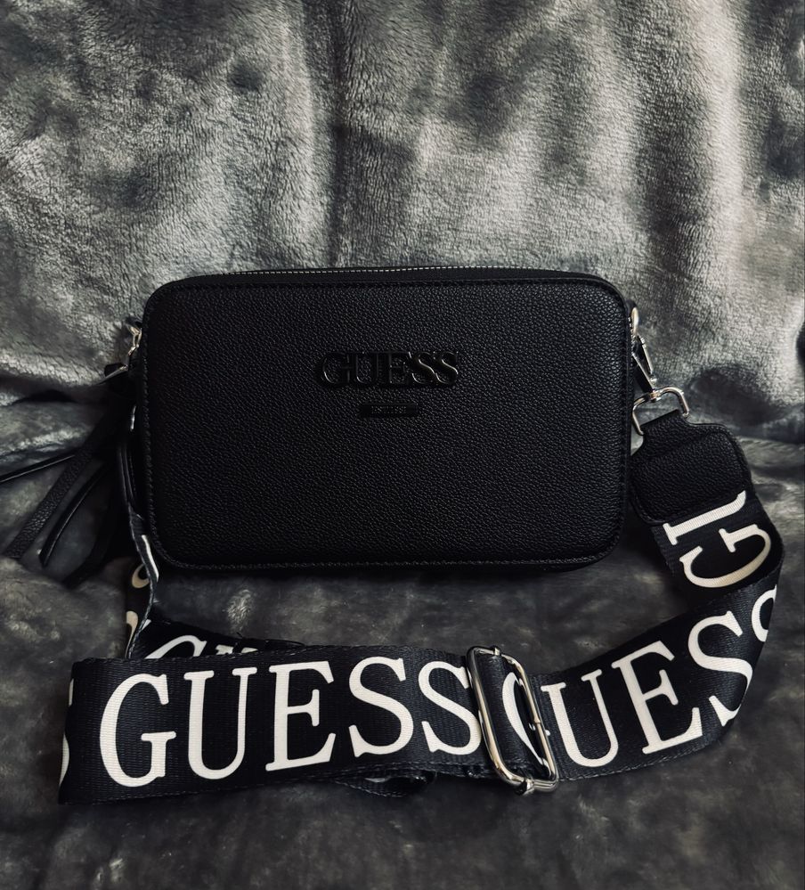 АКЦІЯ! ! !Крос-боді у стилі Guess ЧОРНА та БІЛА!