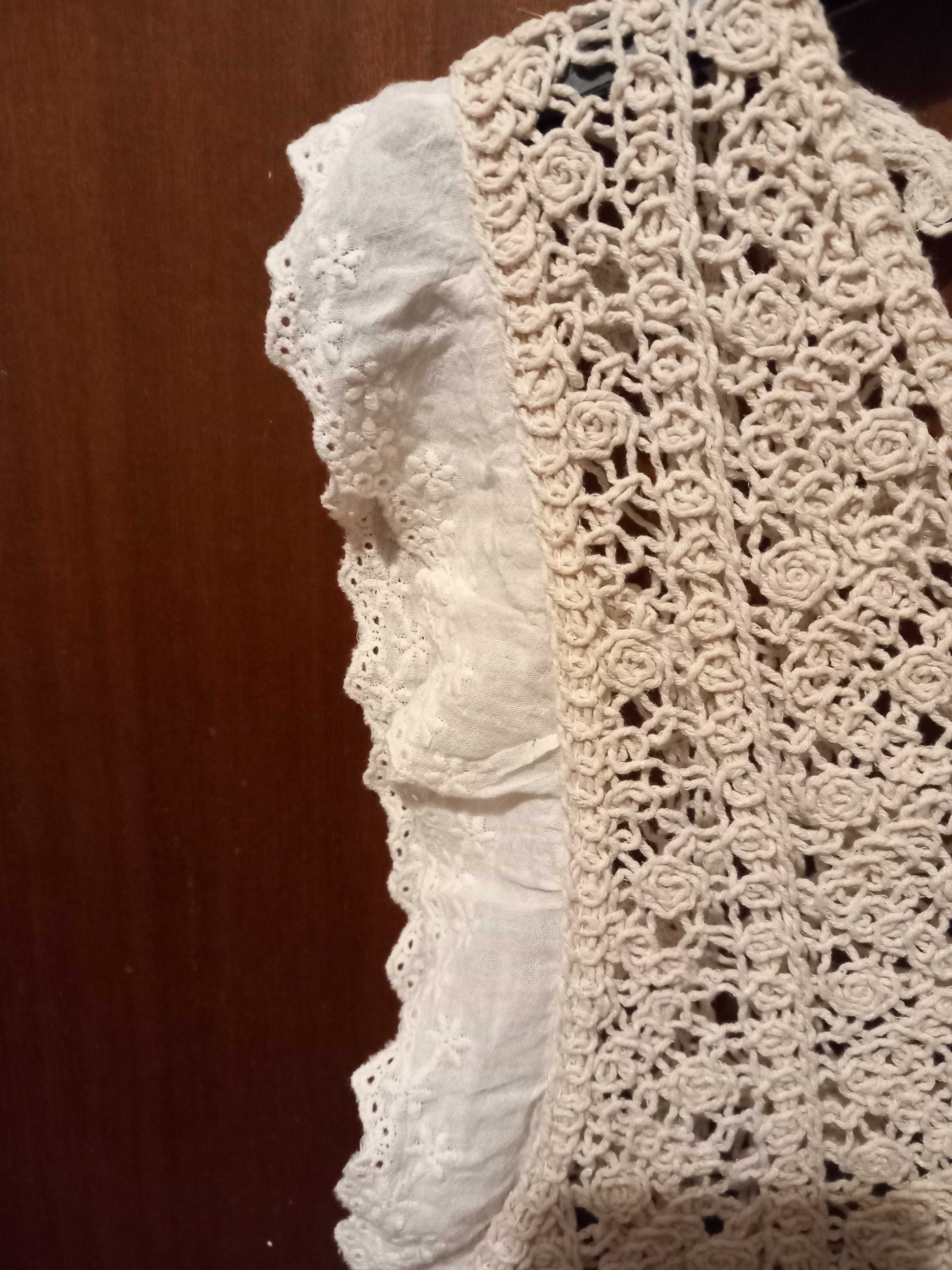 Top crochet bordado usado tam. L com envio incluído