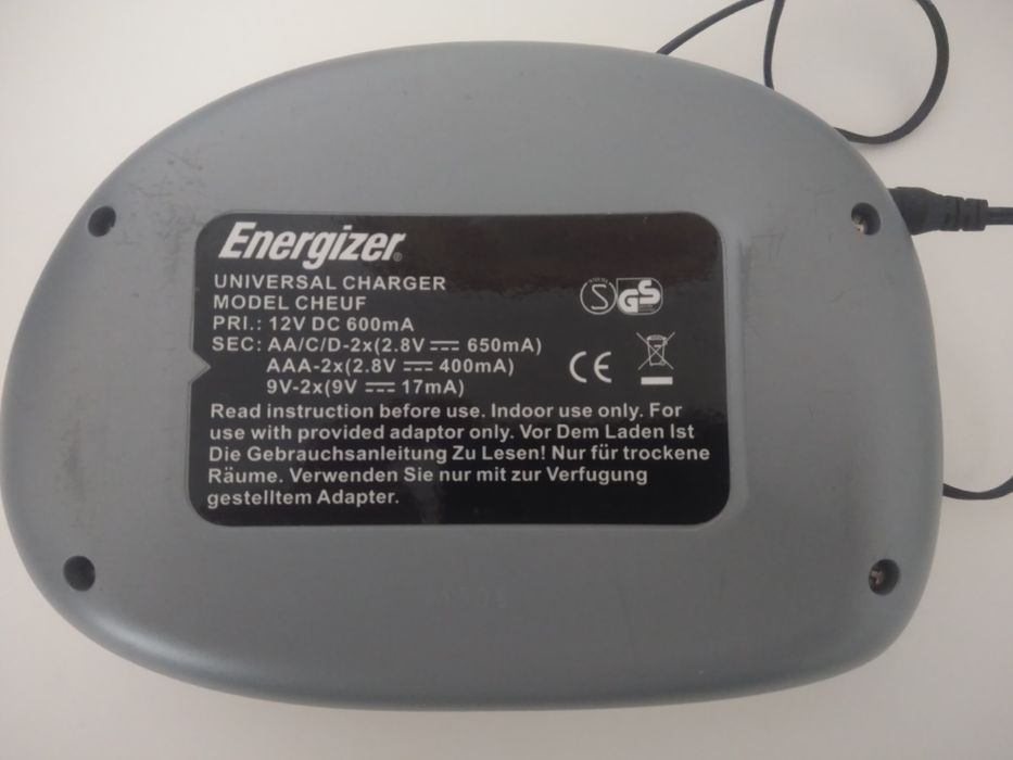 Carregador pilhas recarregáveis energizer