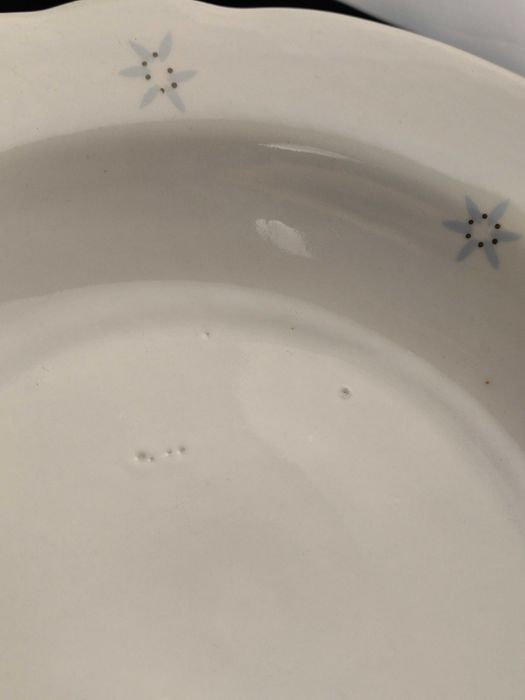 Złocone talerze obiadowe płaskie oraz głębokie - 8 + 9 sztuk - Colditz