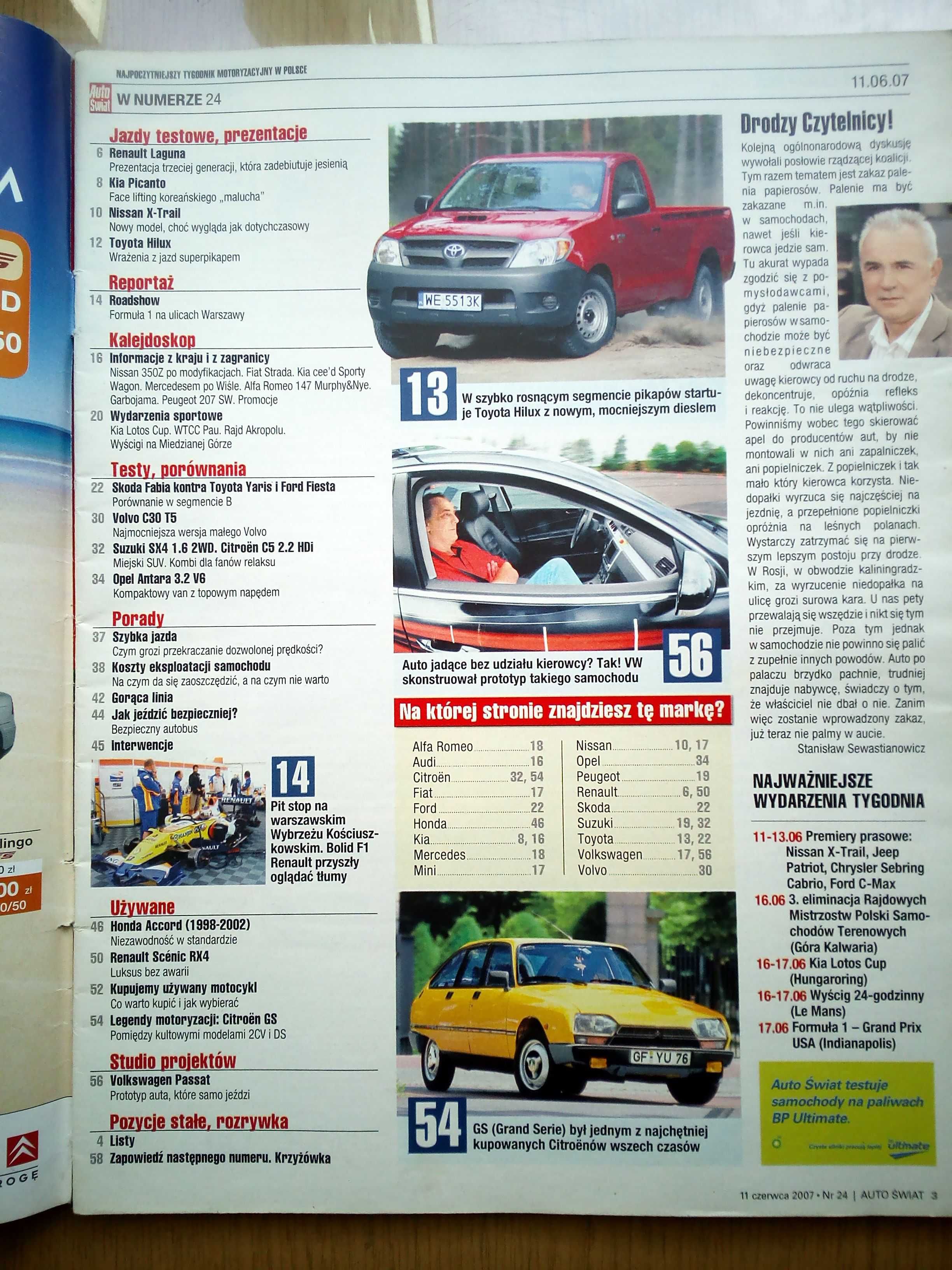 Citroen GSA , Renault Scenic RX4 , Accord ,Nissan X-Trail ,Opel Antara