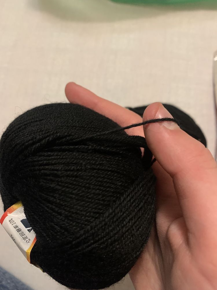 Пряжа для вязания черная (нитки черные) 116, 50 грам