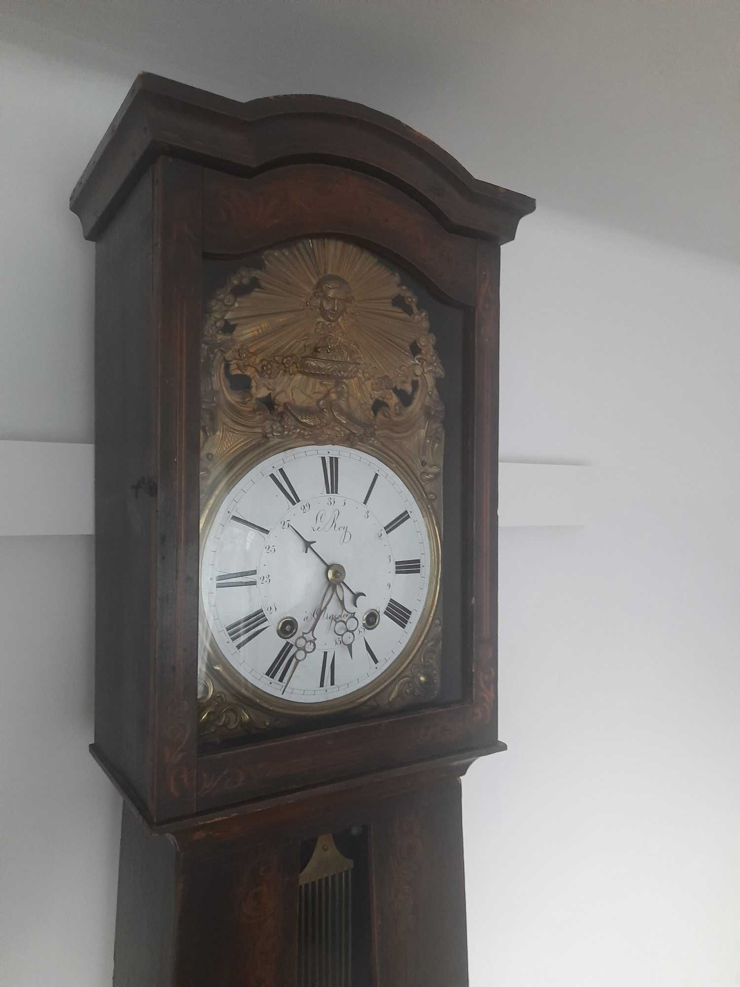Stary Francuski zegar stojący podłogowy Le Roy XVIII wiek unikat