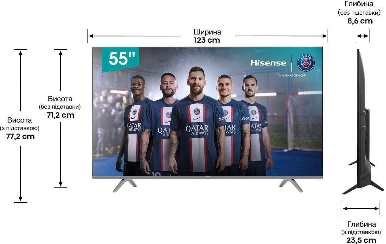 Телевізор HISENSE 55A7400F, 55-дюймів, в робочому стані