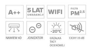 Klimatyzator Pompa ciepła Grzanie Chłodzenie Jupiter +3,5kw wi fi ANDE