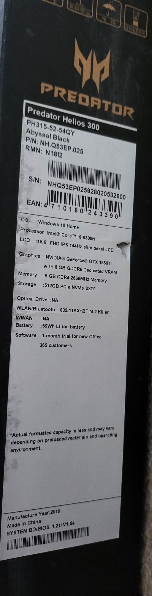 Acer predator helios 300
