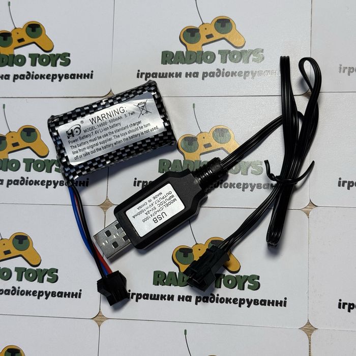 Літій-іонний акумулятор з зарядкою 7,4V для іграшок 14500 500mAh SM-3P