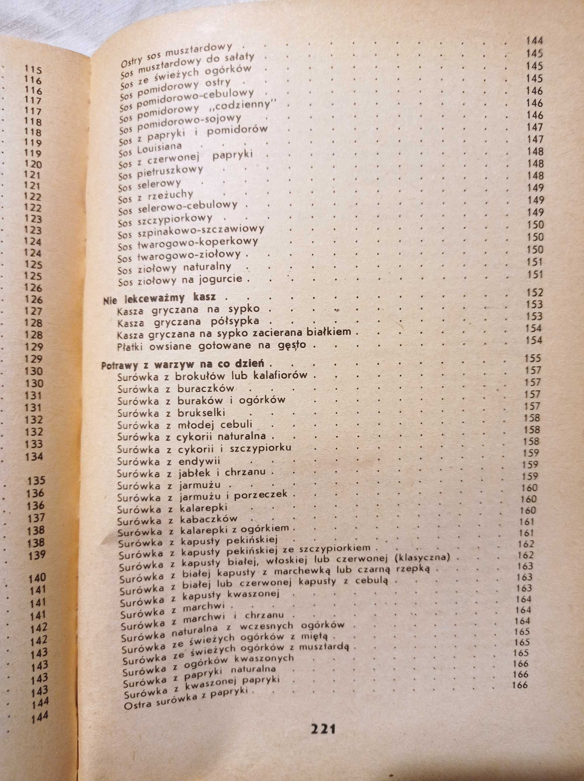 Książka kucharska "Potrawy niskokaloryczne" Zofia Zawistowska 1990 r.