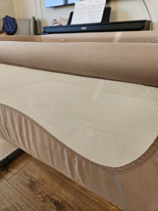 Chicco next to me beżowe beż  dostawka łóżeczko materac Rucken