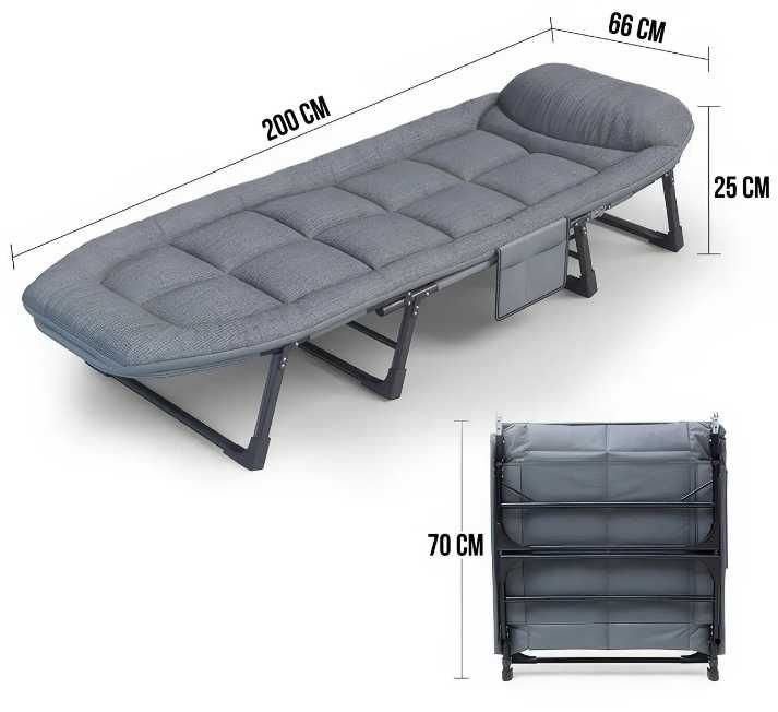 Ліжко розкладне з матрацом та підголовником  раскладушка 180*56*30см