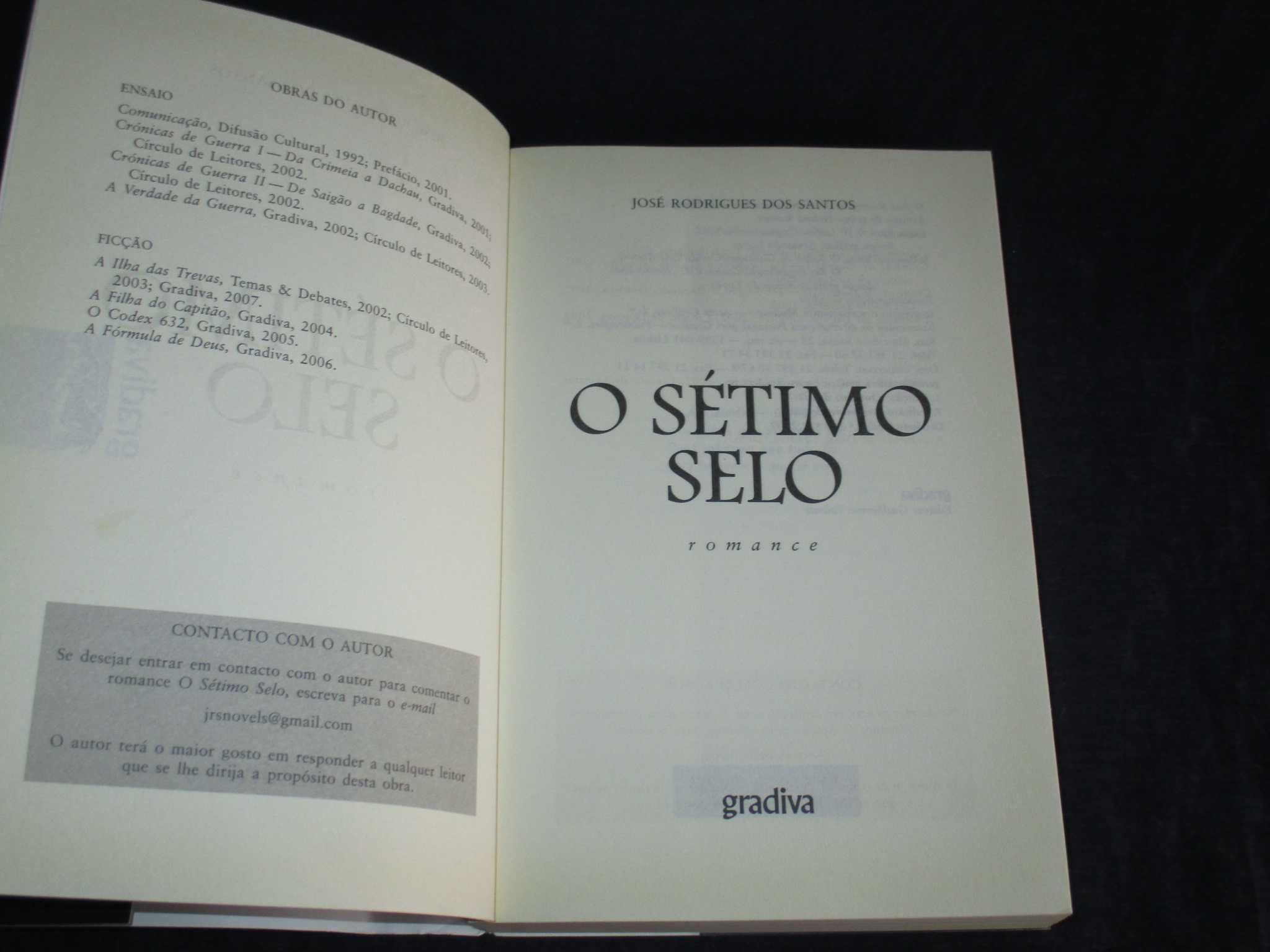 Livro O Sétimo Selo José Rodrigues dos Santos