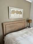 Cabeceira de cama bege/creme 160cm