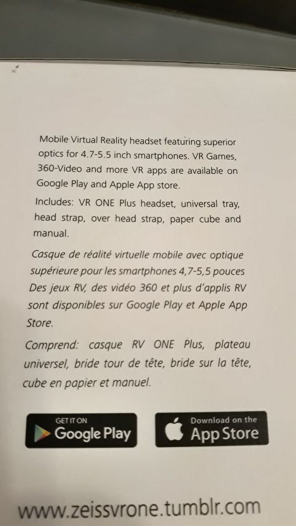 Zeiss Gogle VR One Plus  4.7-5.5 "