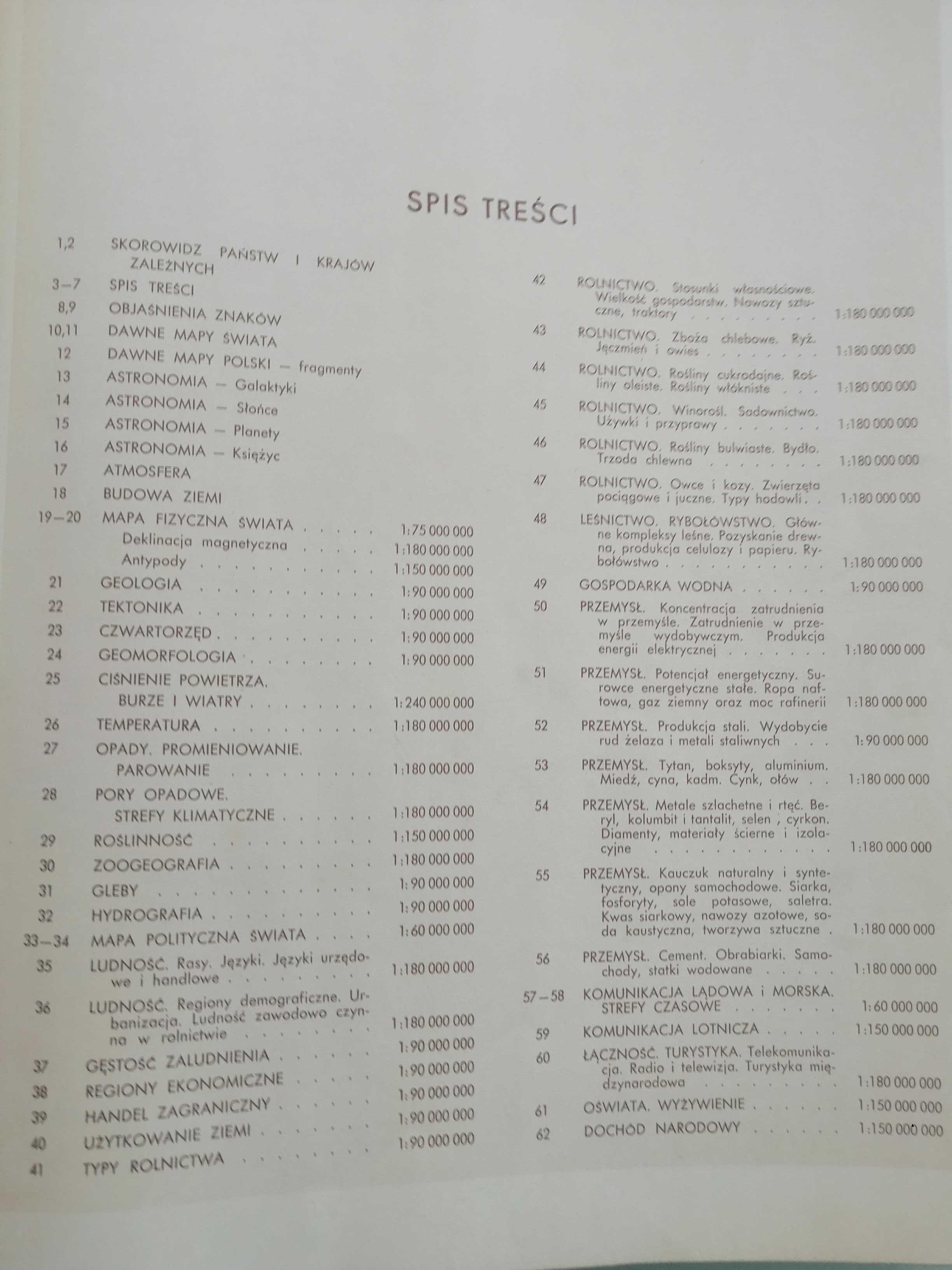 Atlas Świata 1962 Wojskowe Zakłady Topograficzne-Teodor Naumienko