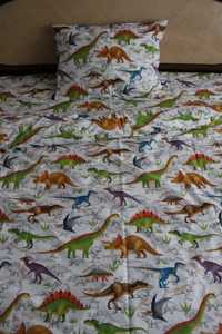 Комплект полуторного постельного белья динозавры