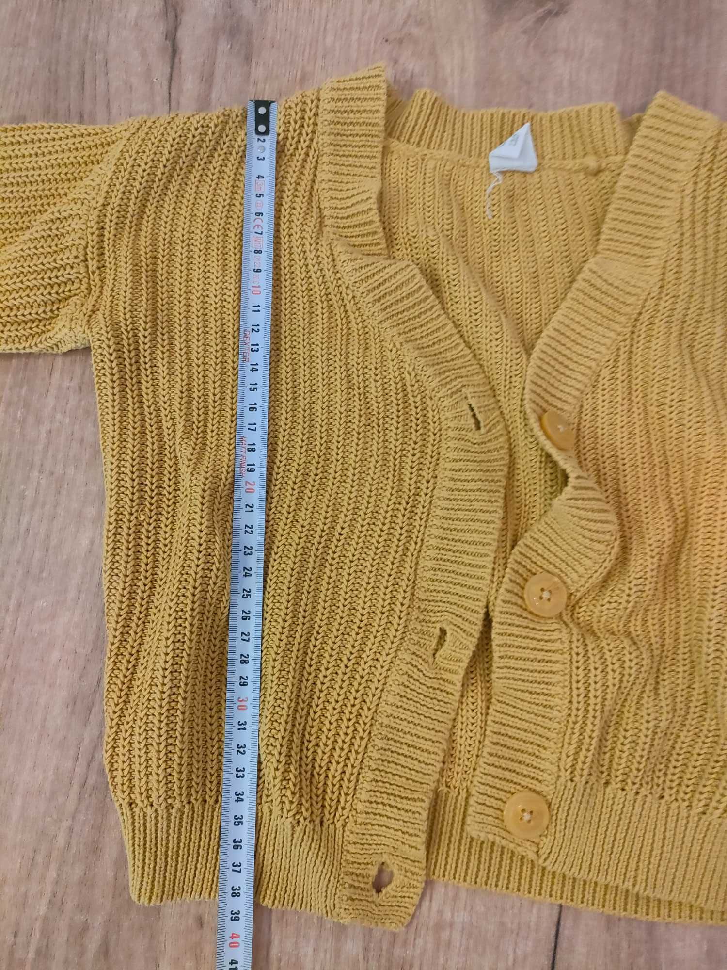 Sweter cool club musztardowy rozpinany na guziki 116 sweterek