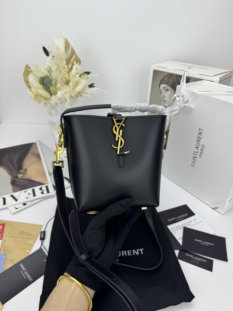 Сумка YSL Yves Saint Laurent шкіра | чорна | золота фурнітура