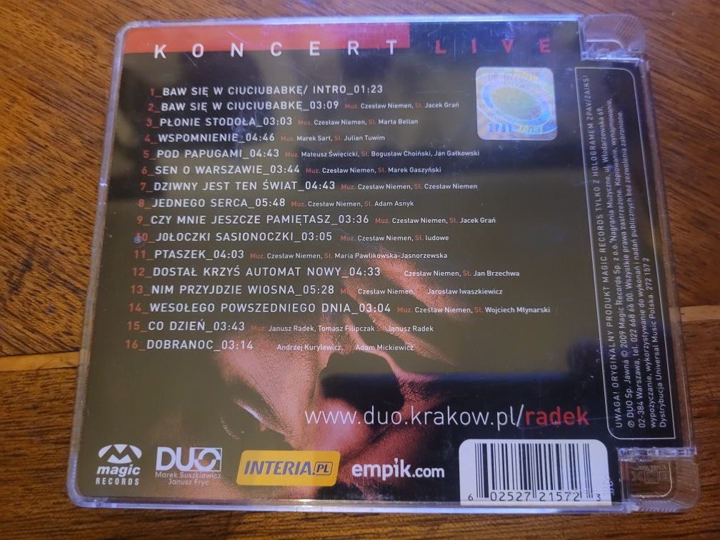 CD Janusz Radek Dziwny ten świat.Opowieść Niemenem / Live 2009 Magic