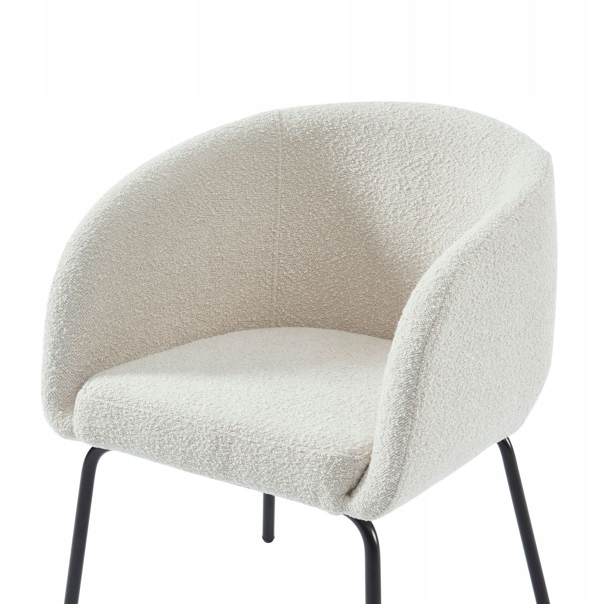 Fotel BELEM z białej tkaniny frotte 58,5 x 60 x 80 cm