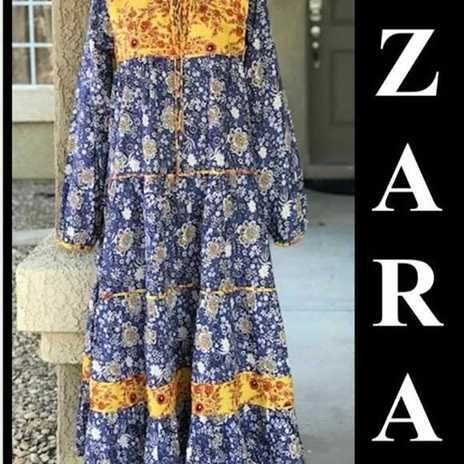ZARA, Sukienka w kwiaty ROZKLOSZOWANA, M/L