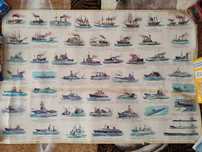 Francuski stary plakat historia marynarki motorowej - VINTAGE