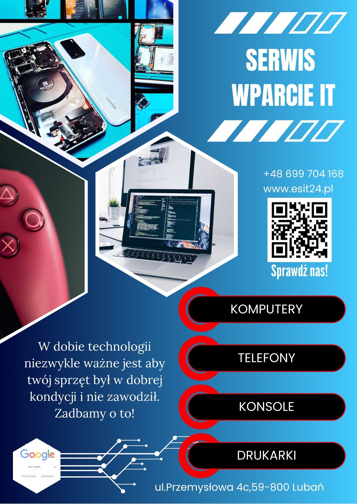 Serwis naprawa telefonów i komputerów konsol padów