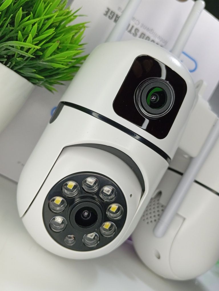‼️ИК-Подсветка‼️ Камера WI-FI CAM наружная Уличная ДВОЙНАЯ 3mp PTZ‼️