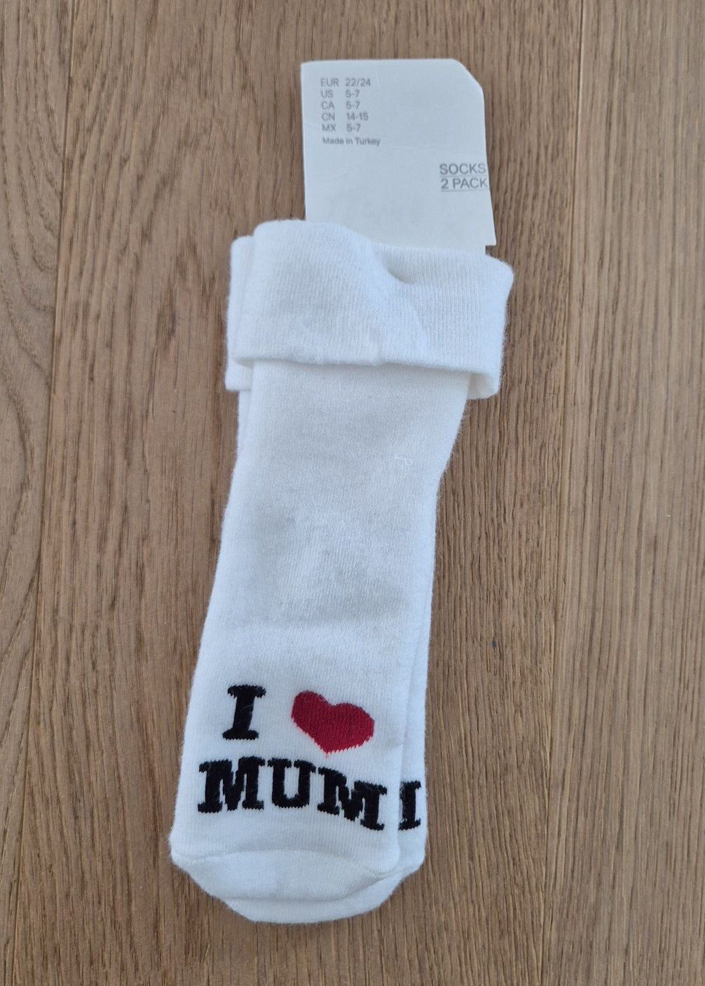 Nowe H&M skarpetki ciepłe grube 22 /24 I love mum dla bobasa maluszka
