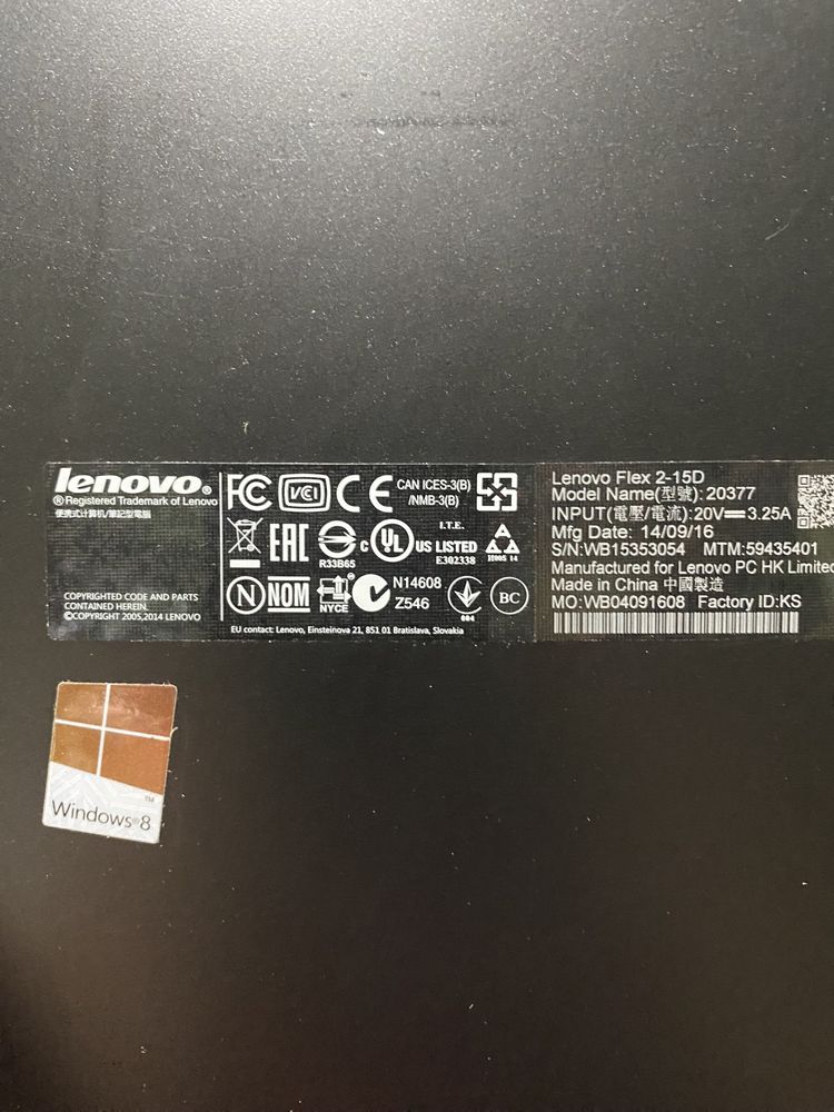 Ноутбук Lenovo Flex 2-15D 15.6"/8GB RAM/256GB SSD! Артикул m3841